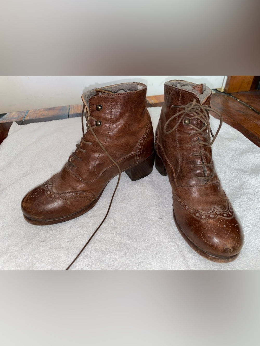 MOMA Italian Handcrafted Lace-Up Women's Leather Ankle Boots, Sz 37